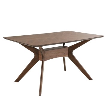 Mesa comedor rectangular chapa nogal 140x90x74h