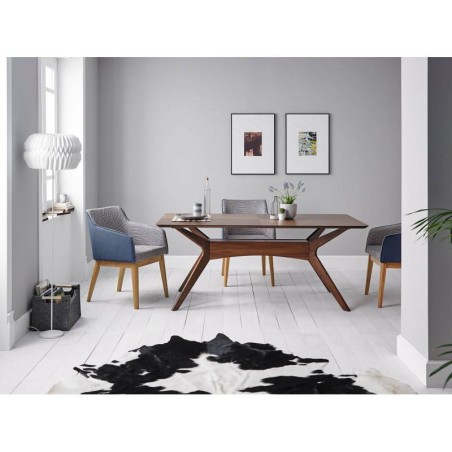 Mesa comedor rectangular chapa nogal 140x90x74h