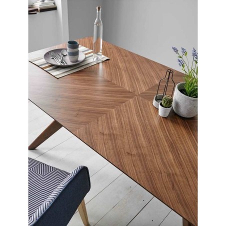 Mesa comedor rectangular chapa nogal 140x90x74h