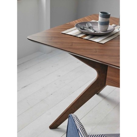 Mesa comedor rectangular chapa nogal 140x90x74h