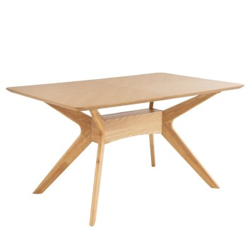 Mesa comedor rectangular chapa roble 140x90x74h