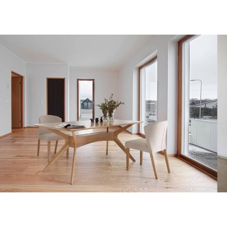 Mesa comedor rectangular chapa roble 140x90x74h