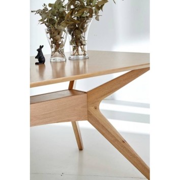 Mesa comedor rectangular chapa roble 140x90x74h 2