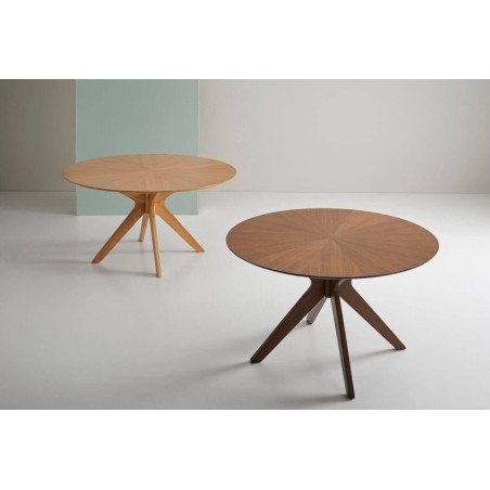 Mesa comedor redonda chapa nogal 120x75h