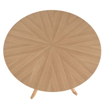 Mesa comedor redonda chapa roble 120x75h 2
