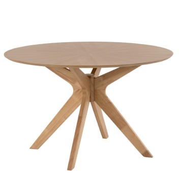 Mesa comedor redonda chapa roble 120x75h