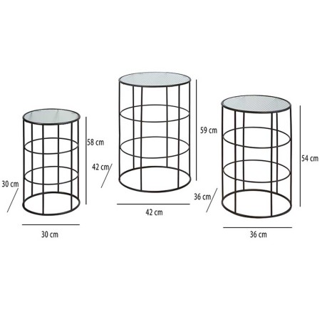 Set 3 mesitas Boston - 42x42x59h