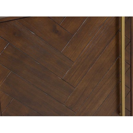 Aparador estilo mid century tono nogal y dorado - 180x45x80h