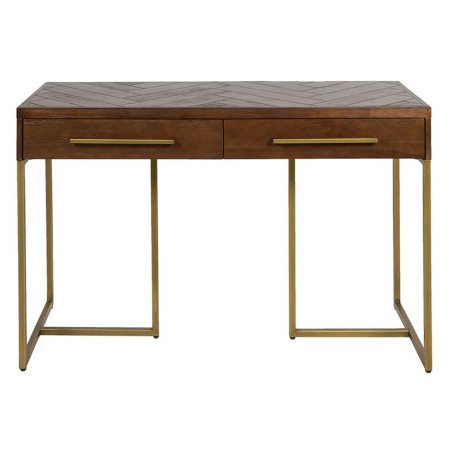 Consola estilo mid century tono nogal y dorado - 120x45x75h