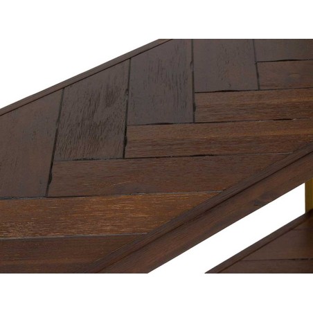 Estantería estilo mid century tono nogal y dorado - 140x35x146h