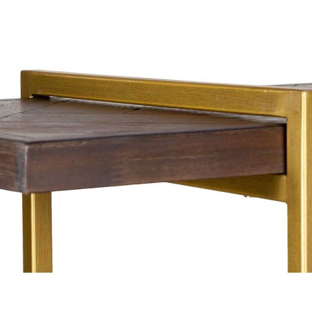 Estantería estilo mid century tono nogal y dorado - 140x35x146h