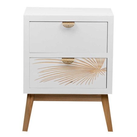 mesita madera talla 2 cajones 45x30x60 cm