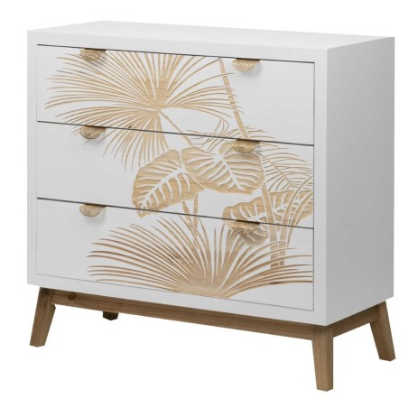 comoda madera talla 3 cajones 80x34x76 cm