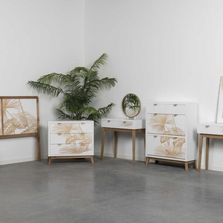 comoda madera talla 3 cajones 80x34x76 cm