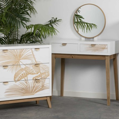 comoda madera talla 3 cajones 80x34x76 cm