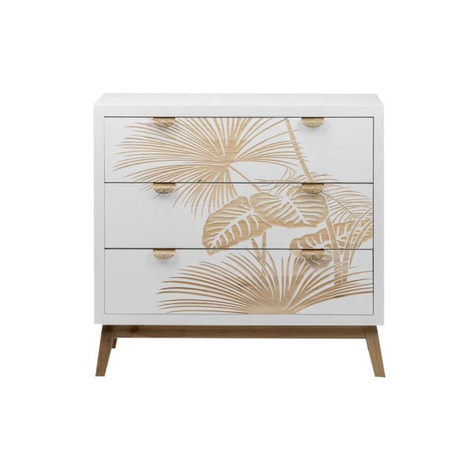 comoda madera talla 3 cajones 80x34x76 cm