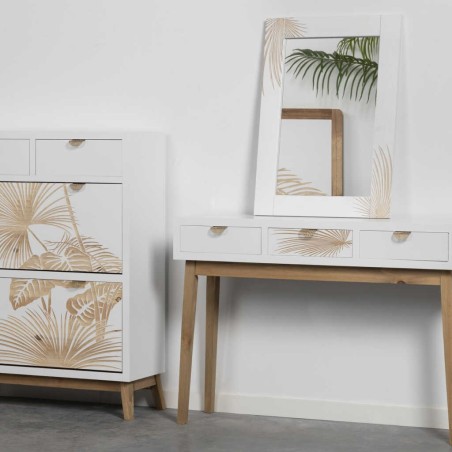 consola madera talla 3 cajones 110x30x78 cm