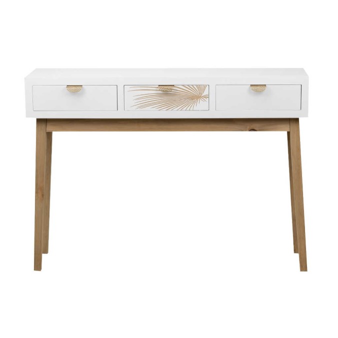 consola madera talla 3 cajones 110x30x78 cm