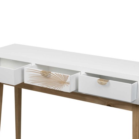 consola madera talla 3 cajones 110x30x78 cm