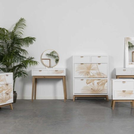 mueble tocador madera talla 80x40x125 cm