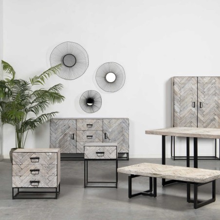 aparador madera mango-metal 150x40x80 cm