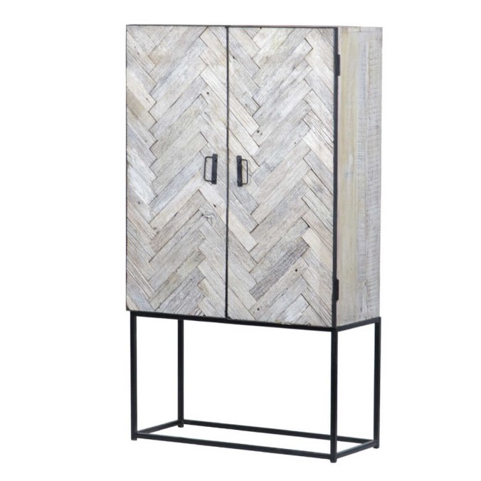cabinet alto madera mango-metal 90x38x160 cm