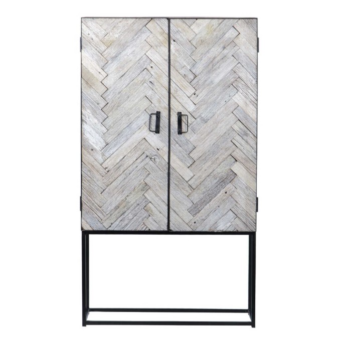 cabinet alto madera mango-metal 90x38x160 cm