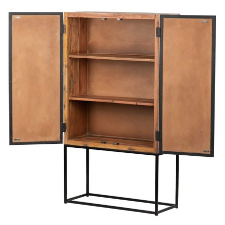 cabinet alto madera mango-metal 90x38x160 cm
