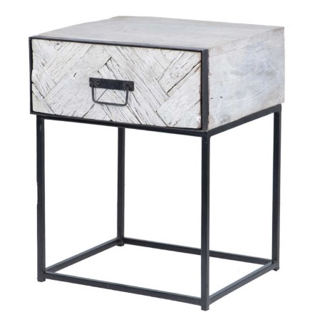 mesita madera mango-metal 45x40x58 cm