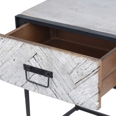 mesita madera mango-metal 45x40x58 cm