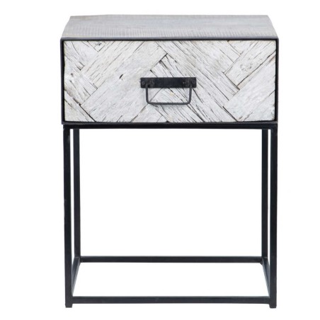 mesita madera mango-metal 45x40x58 cm