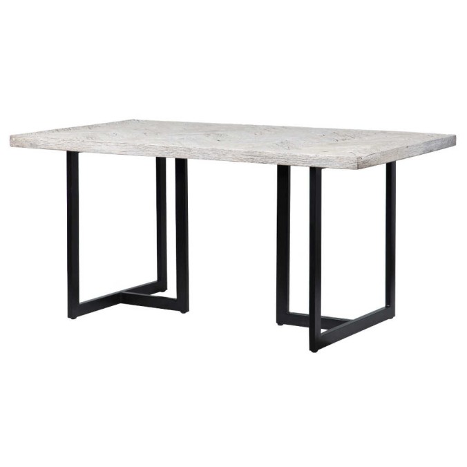 mesa comedor madera mango-metal 160x90x76 cm