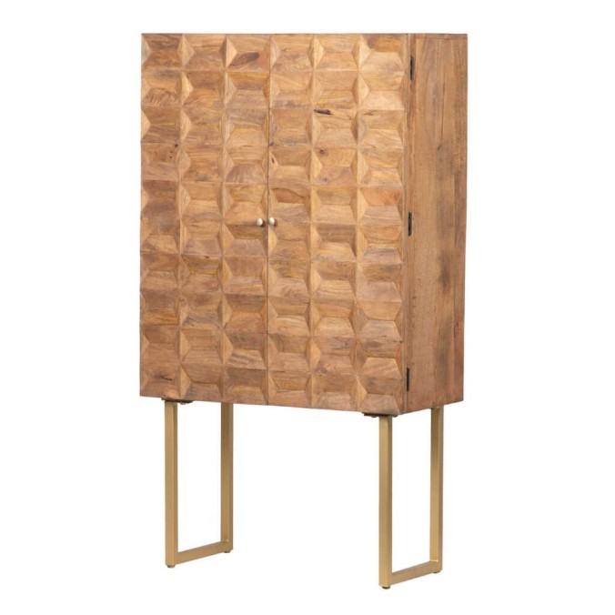 cabinet alto madera mango-metal 88x40x160 cm