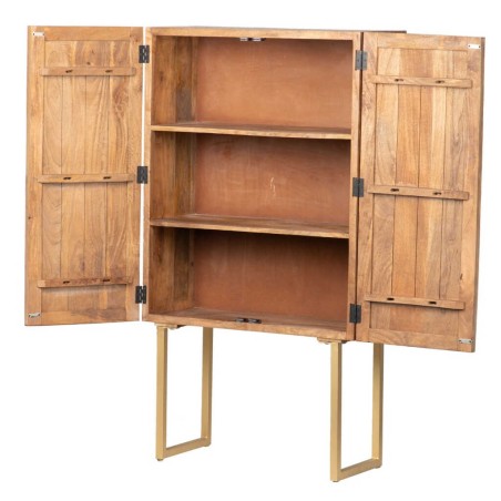 cabinet alto madera mango-metal 88x40x160 cm