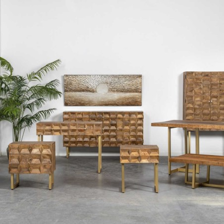 cabinet alto madera mango-metal 88x40x160 cm