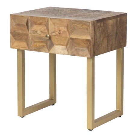 mesita madera mango-metal 48x38x55 cm