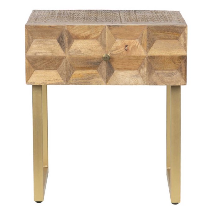mesita madera mango-metal 48x38x55 cm
