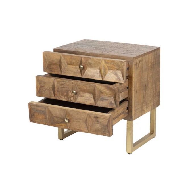 mesita madera mango-metal 55x40x58 cm