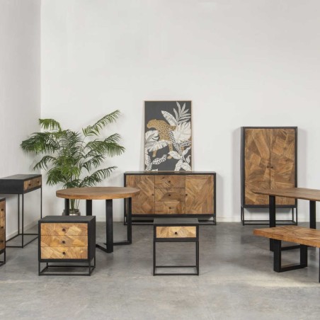 cabinet alto madeta mango-metal 88x40x160 cm