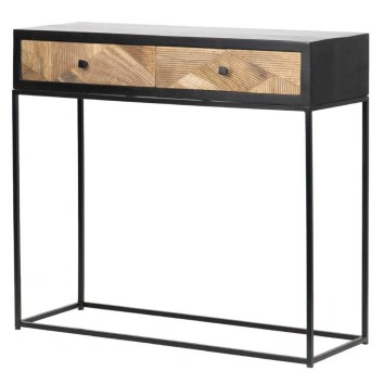 consola madera mango-metal 100x35x90 cm
