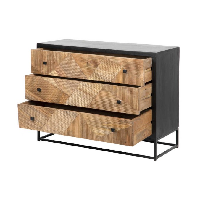 comoda madera mango-metal 100x40x76 cm