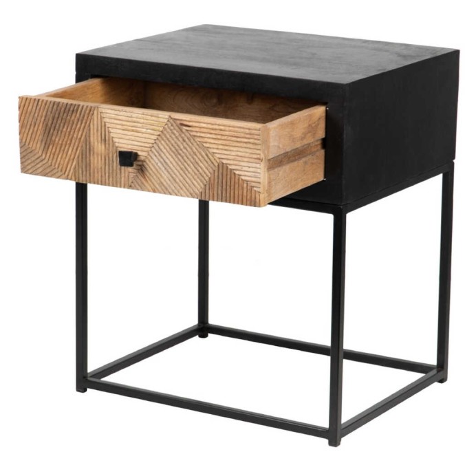 mesita madera mango-metal 48x38x55 cm