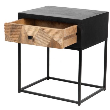 mesita madera mango-metal 48x38x55 cm