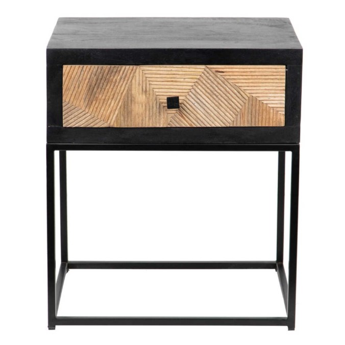 mesita madera mango-metal 48x38x55 cm