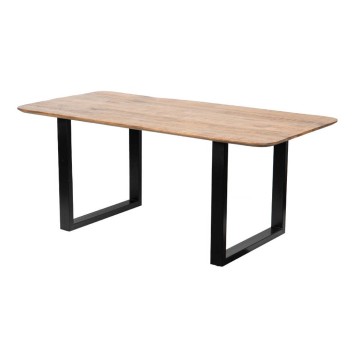 mesa comedor madera mango-metal 180x90x76 cm