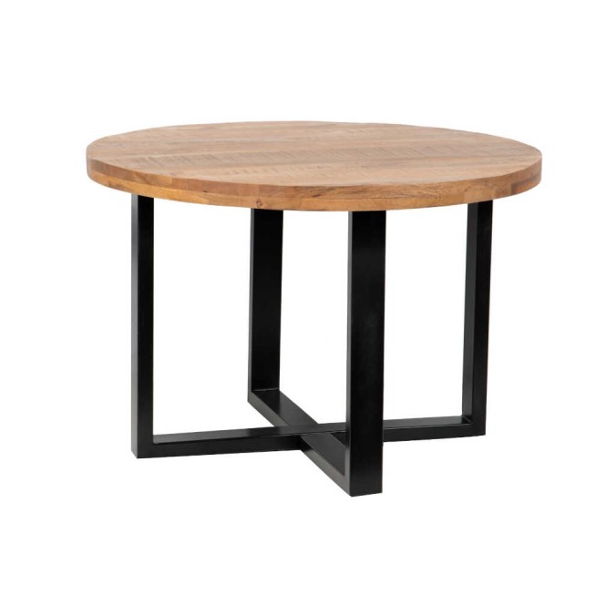 mesa comedor madera mango-metal 110x110x76 cm