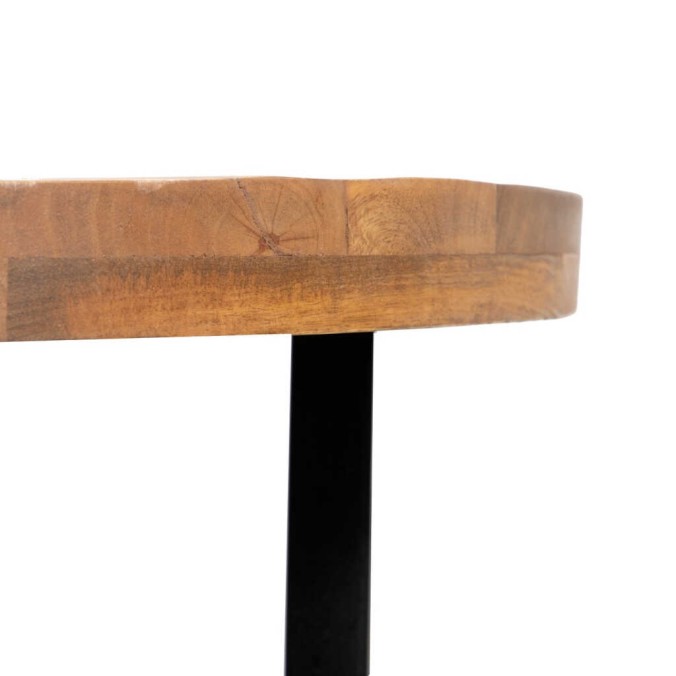 mesa comedor madera mango-metal 110x110x76 cm