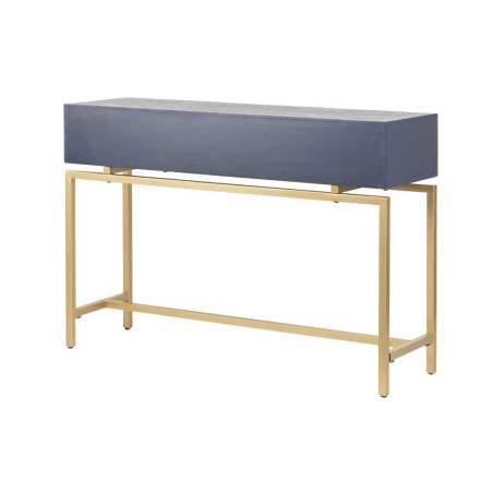 consola madera-metal azul-dorado 120x35x83 cm