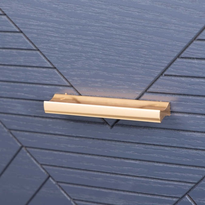 consola madera-metal azul-dorado 120x35x83 cm