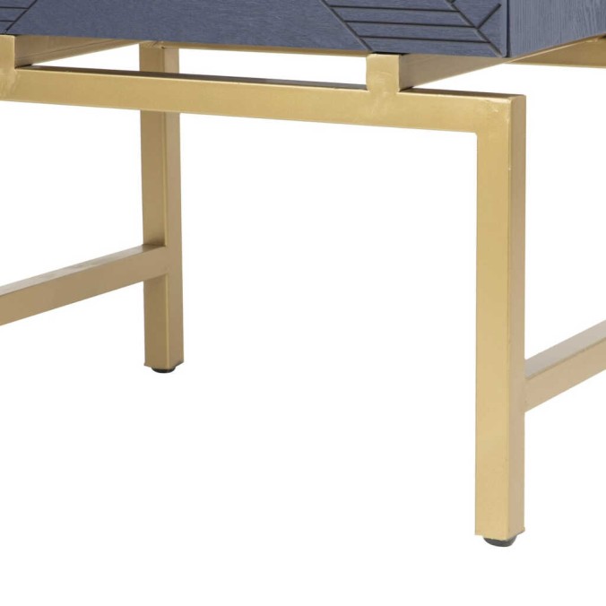 mesita madera-metal azul-dorado 50x35x55 cm